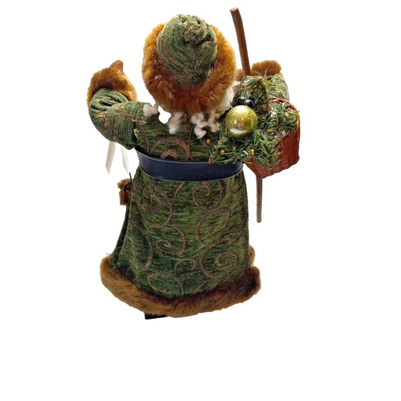 St Nicholas Square Father Christmas Figurine 19 Inches Tall Basket Walking Stick - Picture 6 of 7